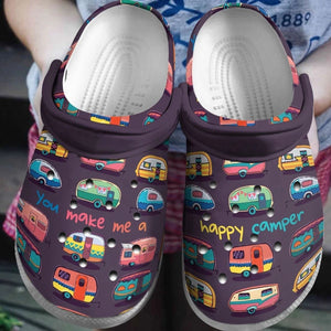  Camping, Fashion Style Print 3D You Make Me A Happy Camper For Women, Men, Kid Personalized Clogs