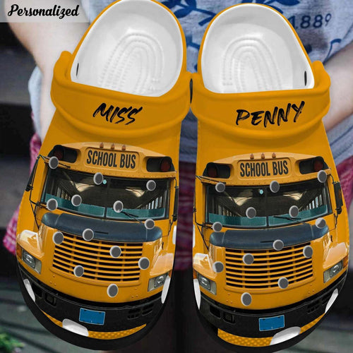 Custom Name School Bus Driver Shoes Personalized Clogs