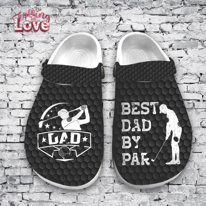 Best Dad By Par Black Golf Shoes Personalized Clogs