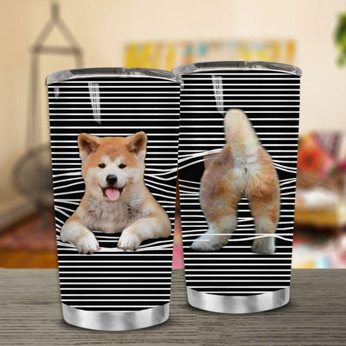 Tumbler Akita Dog Cute V1 Insulated Stainless Steel Personalized Stainless Steel Tumbler Customize Name, Text, Number - Love Mine Gifts