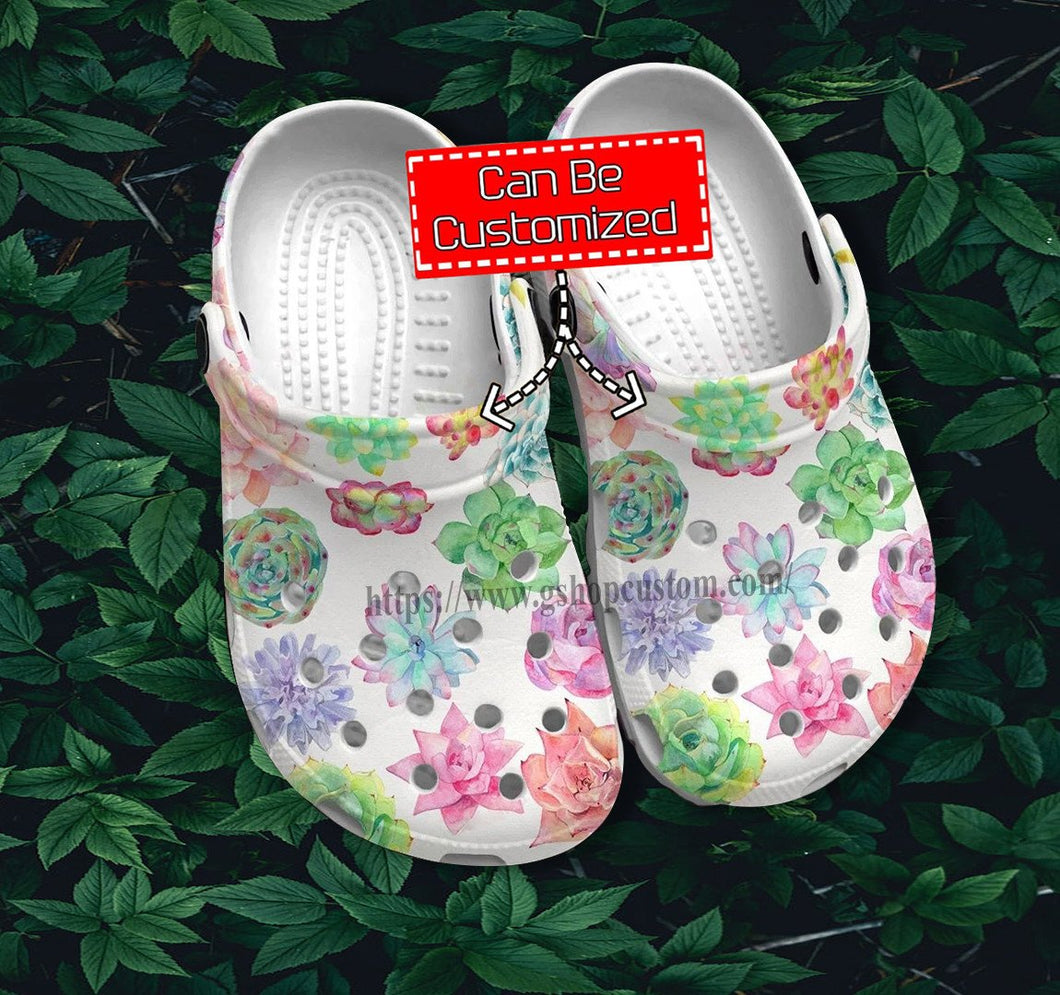 Cactus Garden Boho Vintage Shoes Gift Grandma- Cactus Garden Lover Shoes Croc ize- Cr-Ne0183 Personalized Clogs