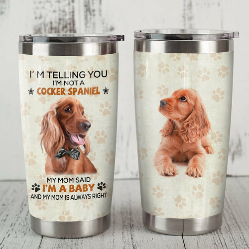 Tumbler Cocker Spaniel Dog Steel Personalized Stainless Steel Tumbler Customize Name, Text, Number Mr0705 71O42 - Love Mine Gifts