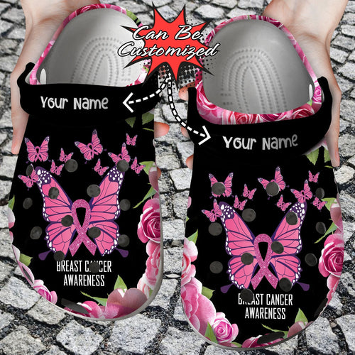 Butterfly Breast Cancer Awareness Breast Cancer Awareness Personalized Clogs