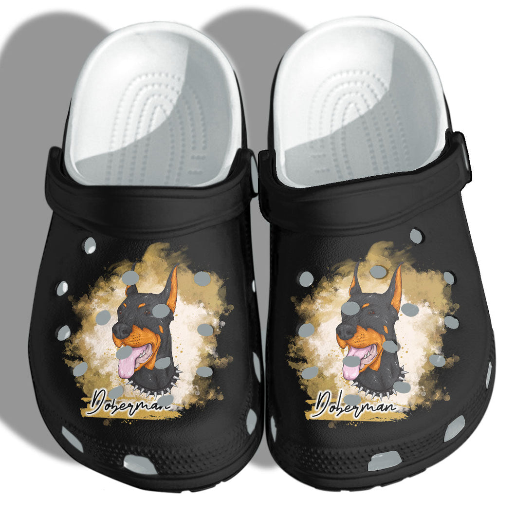 Doberman Dog Shoes - Doberman Dog Dad Shoes Gifts Men Fathers Day 2021 Personalized Clogs