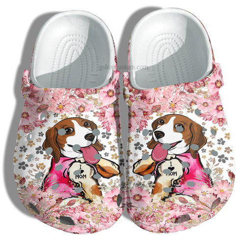 Beagle Dog Tattoo Love Mom Shoes - Beagle Dogmom Shoes Personalized Clogs