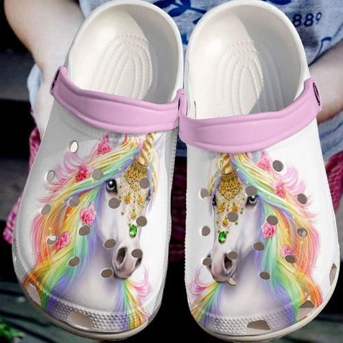Unicorn Colorful Sku 2553 Name Shoes Personalized Clogs