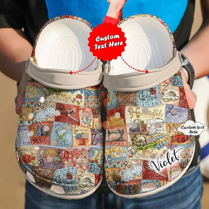 Colorful - Sewing Alphabet Shoes Personalized Clogs