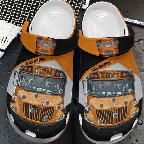 Orange Black Bus Driver Shoes Personalized Clogs