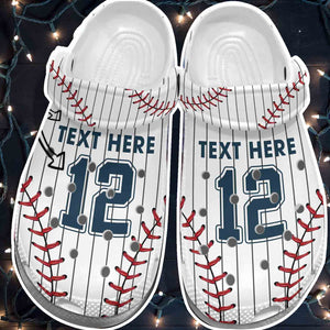 Clog Baseball Uni m Player Batter Funny Baseball Personalized Clog Personalize Name, Text - Love Mine Gifts
