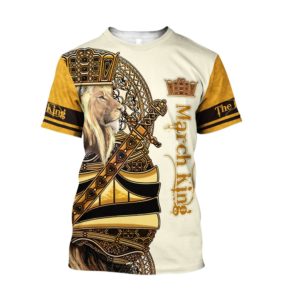 March King Lion 3D All Over Printed Unisex Shirts