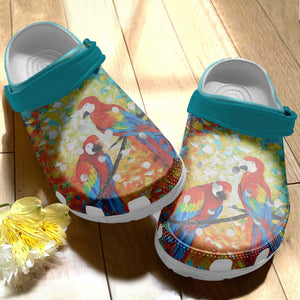 Abstract Parrot Shoes - Parrot Art Shoes Birthday Gifts For Men Women Personalized Clogs