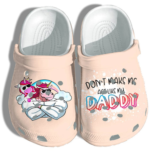 Unicorn Muscle Shoes For Daughter - Dadacorn Gifts Fathers Day 2021 Personalized Clogs