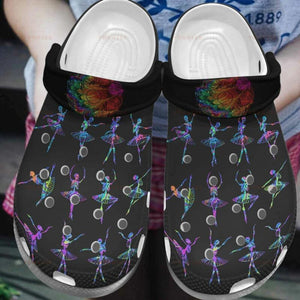 Ballet Colorful Skull Gift For Lover Rubber , Comfy Footwear Personalized Clogs