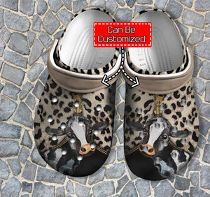 Cow Leopard Leather Shoes Gift Cow Girl - Farm Country Girl Cow Lover Shoes Croc ize- Cr-Ne0197 Personalized Clogs