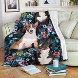 8 bull terrier flower blanket 13420