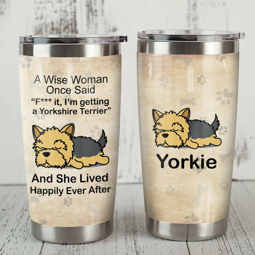 Tumbler Yorkshire Terrier Dog Steel Personalized Stainless Steel Tumbler Customize Name, Text, Number Mr1105 69O59 - Love Mine Gifts