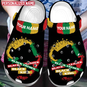 Black Father Black Leader Black King Juneteenth Custom Name Shoes #10622V Personalized Clogs