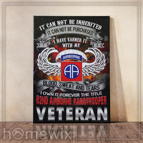 Poster - Canvas 82Nd Airborne Paratrooper Veteran Personalized Canvas, Poster Custom Design Wall Art - Love Mine Gifts