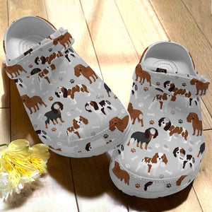 Cavalier King Charles Spaniel Cute Dogs Pattern Personalized Clogs