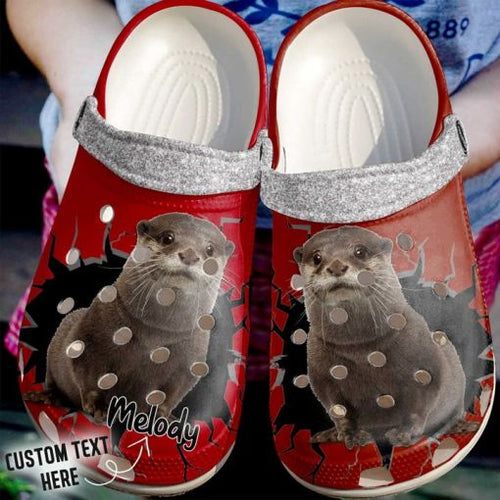 Otter Crack Wall Sku 1723 Custom Sneakers Name Shoes Personalized Clogs