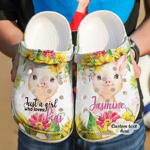  Pig, Fashion Style Print 3D Just A Girl Who Loves Pig For Women, Men, Kid Personalized Clogs