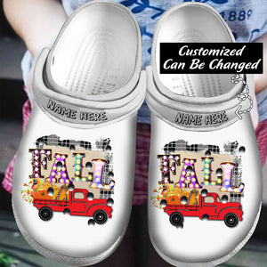 Fall - Fall Pumpkin Truck For Men And Women Personalized Clogs