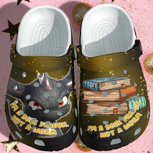 Book Dragon Book Worm Shoes Christmas Personalized Clogs