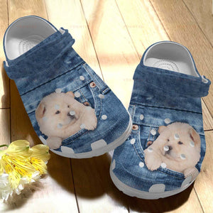 Lovely Chow Chow In Pocket Gift For Lover Rubber Comfy Footwear Personalized Clogs