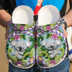 Clog Koala Heart Colorful Water Shoes Personalized Clogs - Love Mine Gifts