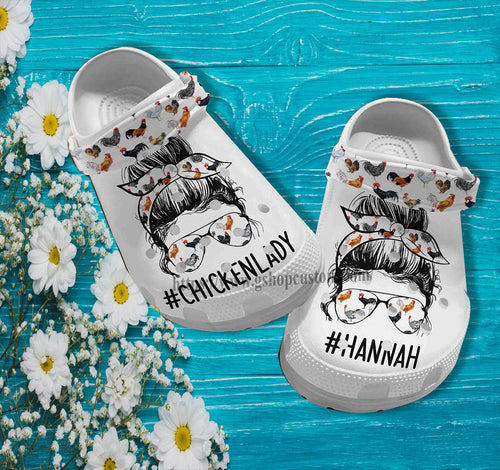 Chicken Lady Farm Girl Croc Shoes Gift Grandma- Chicken House Country Girl Shoes Croc Gift Mother Day- Cr-Ne0378 Personalized Clogs