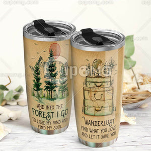 And Into The Forest I Go To Lose My Mind Hiking Personalized Stainless Steel Tumbler Customize Name, Text, Number 20Oz Mlh615Tc - Love Mine Gifts