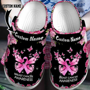 Breast Cancer Awareness Butterfly Breast Cancer Awareness Personalized Clogs