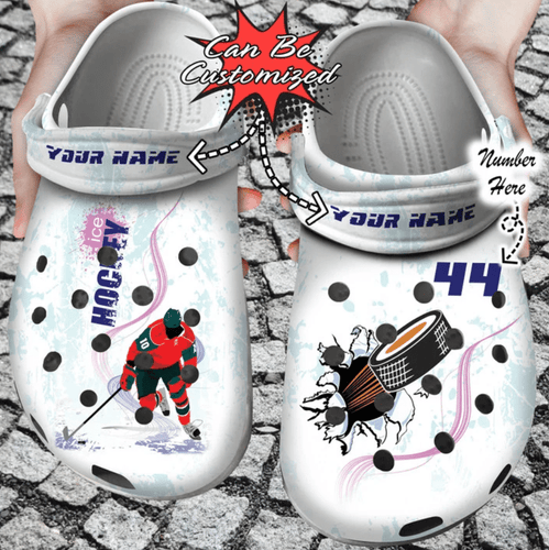 Custom Name Number Ice Hockey Player Sport Shoes Personalized Clogs