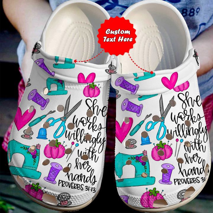 Colorful - Sewing Works Willingly Shoes Personalized Clogs