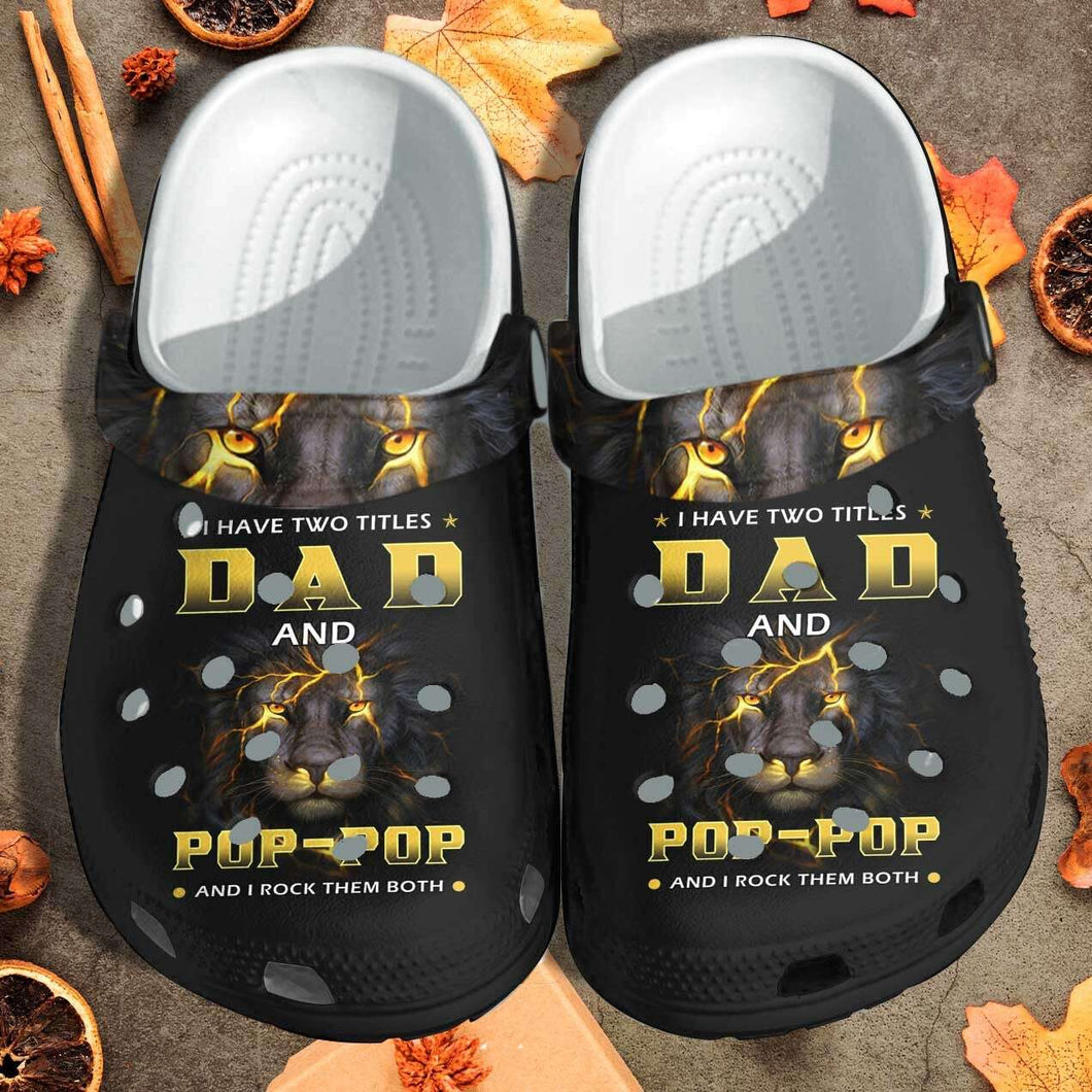 Black Lion Father Black King Dad Honor Papa Personalized Clogs