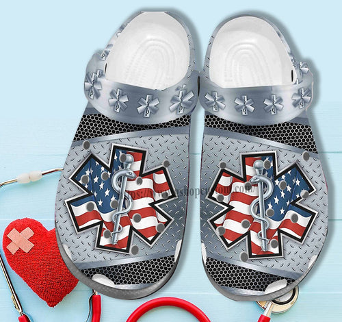 Ems Worker America Shoes Gift Men Women - Ems Usa Flag 4Th Of July Shoes Gifts Personalized Clogs