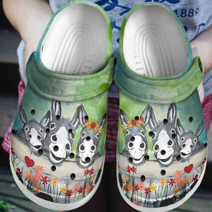 Funny Donkey Flower 102 Gift For Lover Rubber Comfy Footwear Personalized Clogs
