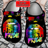 Lgbt - Pride Lips Love Is Lgbt Rainbow Shoes Personalized Clogs