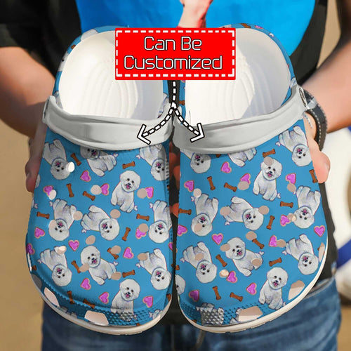 Dog Bichon Frise Pattern Shoes Personalized Clogs
