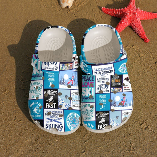 Skiing For Women Men Kid Print 3D Skiing Lovers Personalized Clogs