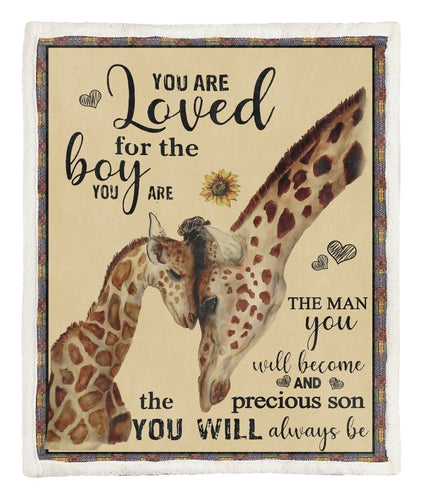 You Are Loved For The Boy Giraffe Funny Giraffe Fleece Blanket | Adult 60x80 inch | Youth 45x60 inch | Colorful | BK1883