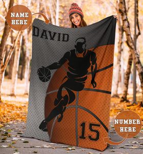 Fleece Blanket Basketball - Play - Personalized Name Fleece Blanket Custom Text Print 3D, Unisex, Kid, Adult - Love Mine Gifts