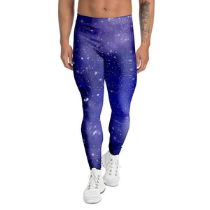 Legging Blue Stardust Space Galaxy Men's Leggings Sport, Yoga, Gym, Fitness, Running - Love Mine Gifts
