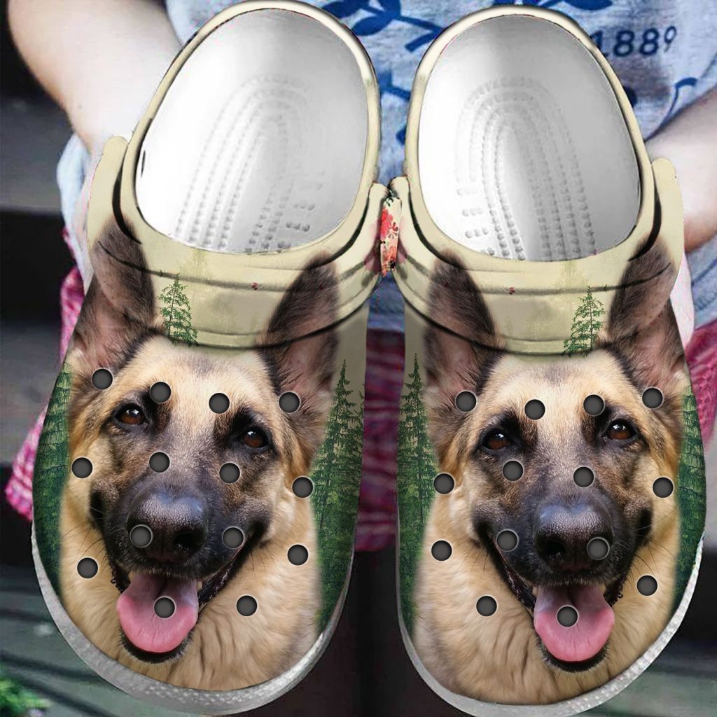 Clog German Shepherd Personalize Clog, Custom Name Text On Sandal Fashion Style For Women, Men, Kid - Love Mine Gifts