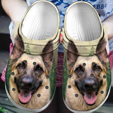 Clog German Shepherd Personalize Clog, Custom Name Text On Sandal Fashion Style For Women, Men, Kid - Love Mine Gifts