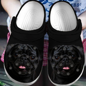 Clog Pug Personalize Clog, Custom Name Text On Sandal Fashion Style For Women, Men, Kid - Love Mine Gifts