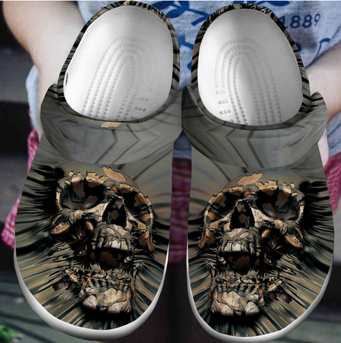 Clog Skull Personalized Clog, Custom Name, Text, Color, Number Fashion Style For Women, Men, Kid, Print 3D Screaming Skull - Love Mine Gifts