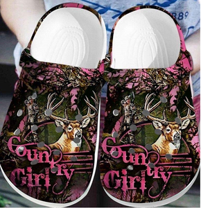 Clog Deer Hunting Camo Personalized Clog, Custom Name, Text, Color, Number Fashion Style For Women, Men, Kid, Print 3D Country Girl - Love Mine Gifts
