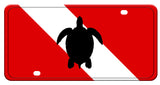 License Plate Diving Flag: Sea Turtle Aluminum License Plate Car Tag Novelty Vanity Metal License Plate 6x12 inch Car Accessories - Love Mine Gifts