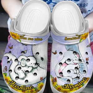 Clog Elephant Personalized Clog, Custom Name, Text, Color, Number Fashion Style For Women, Men, Kid, Print 3D You Are My Sunshine - Love Mine Gifts